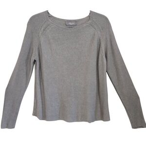 Nina Loca, Linen/Rayon Blend, Parchment, Fine Knit Sweater, Size Large